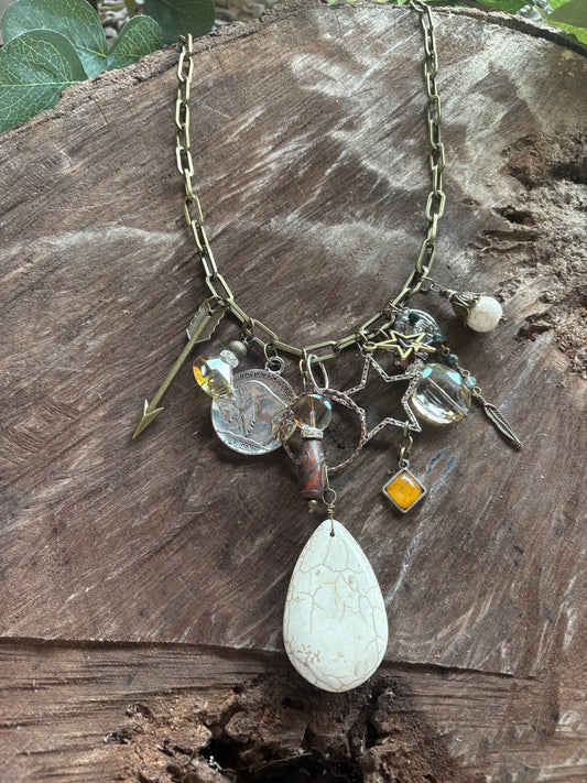 Wilderness Whispers Gypsy Junk Charm Necklace