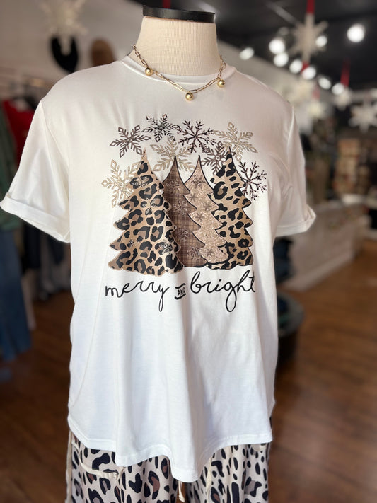 Winter Wonderland Leopard Graphic Tee