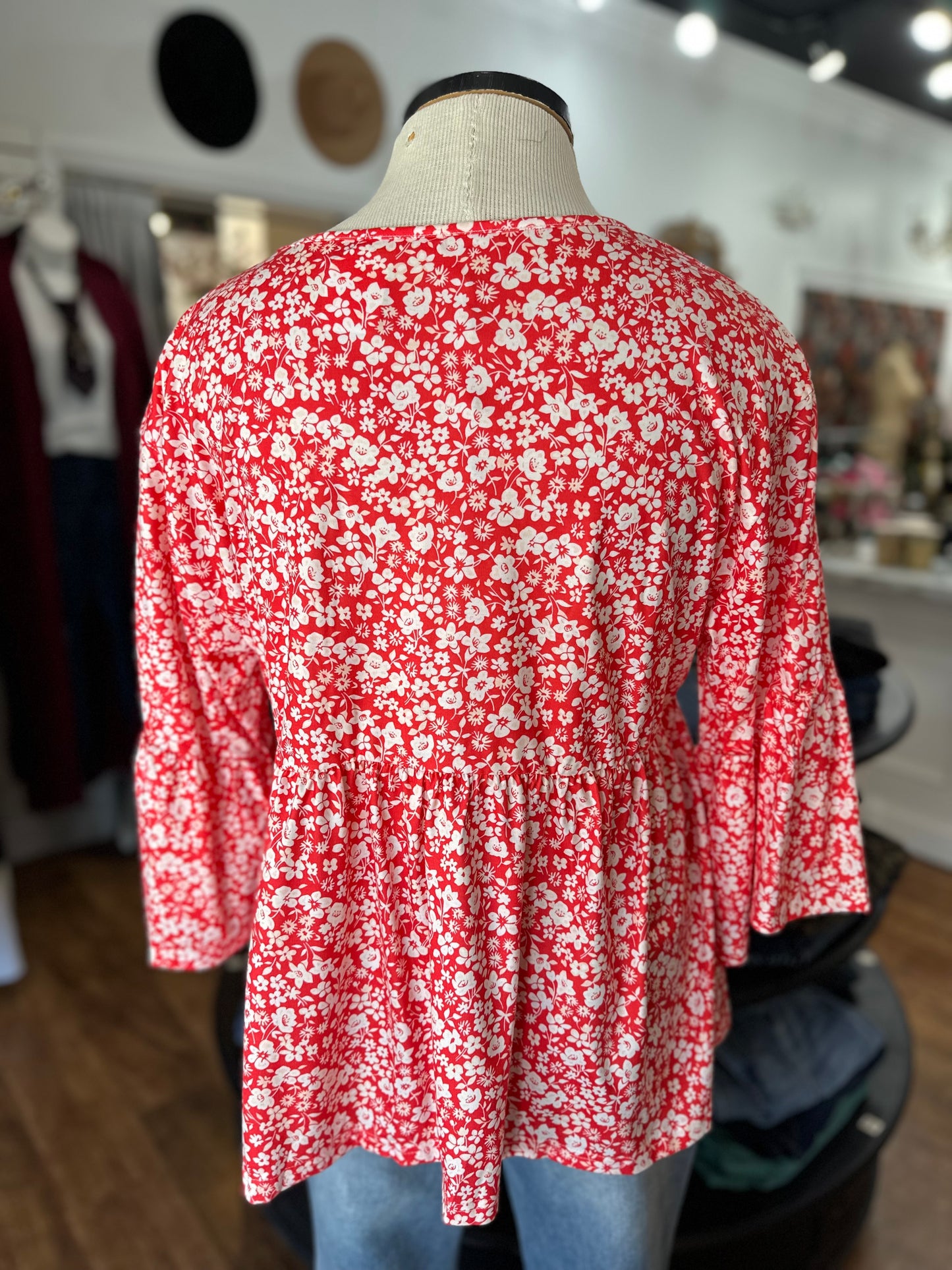 Watch Me Go Ditsy Floral Babydoll Top