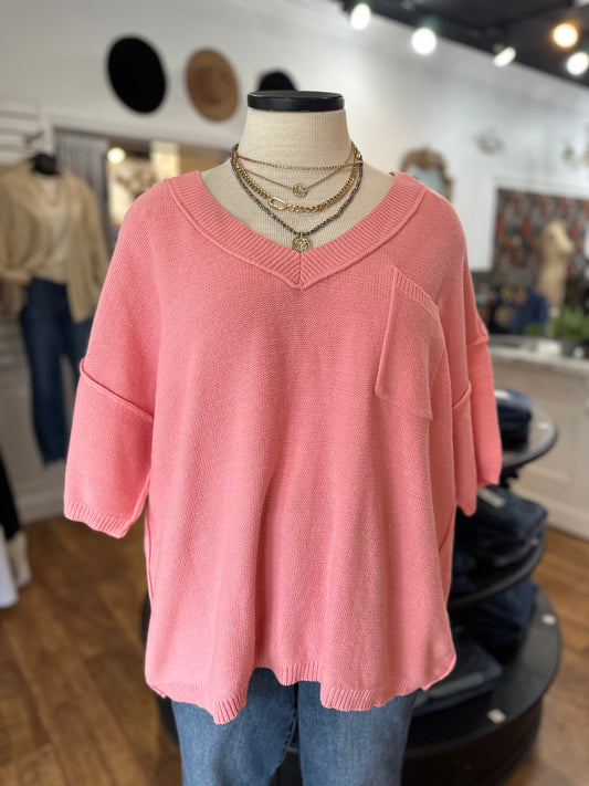 Fresh Breeze Sweater ~ Light Coral