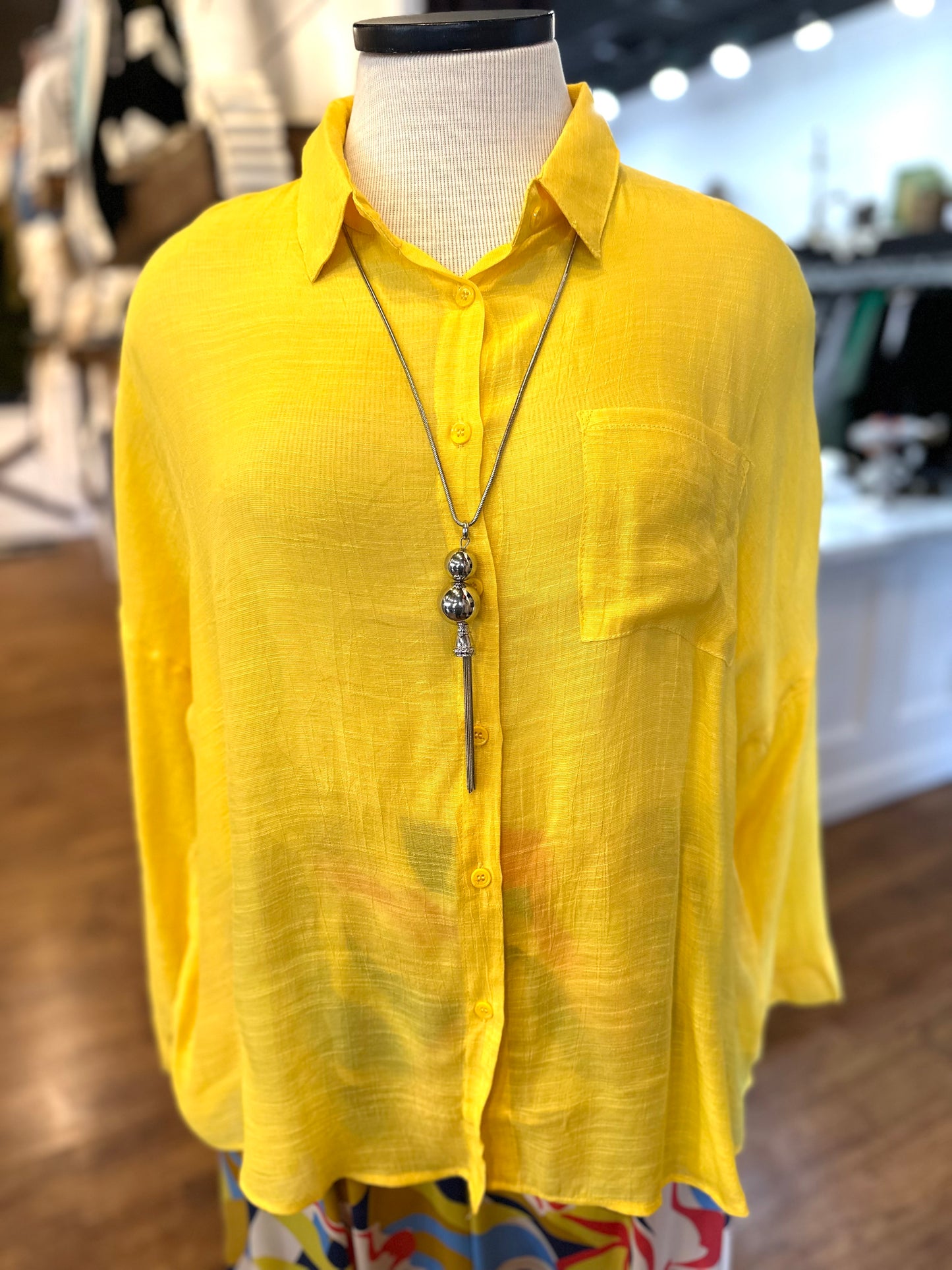 Living Proof Linen Button Up Top