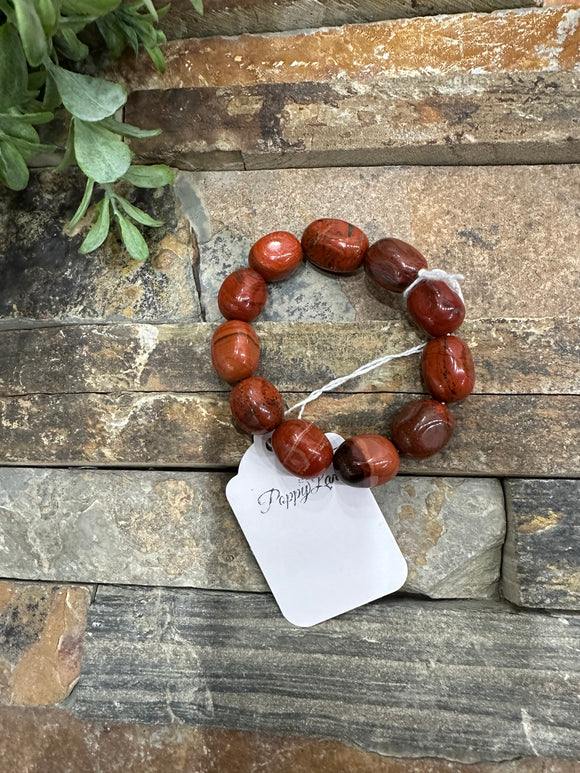 Blissful Break Stone Stretch Bracelet ~ Rust