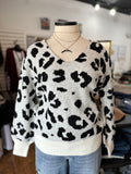 Meet You There Leopard Sweater ~ Ivory/Black