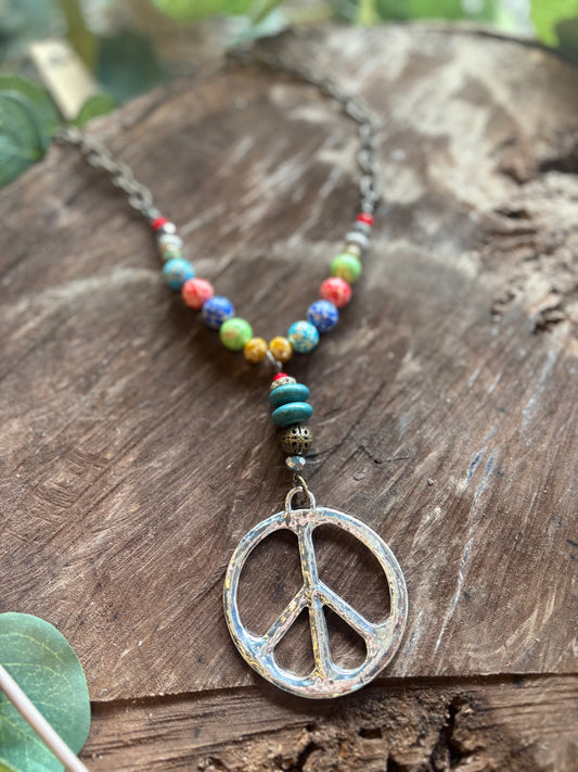 Finding Peace Beaded Necklace