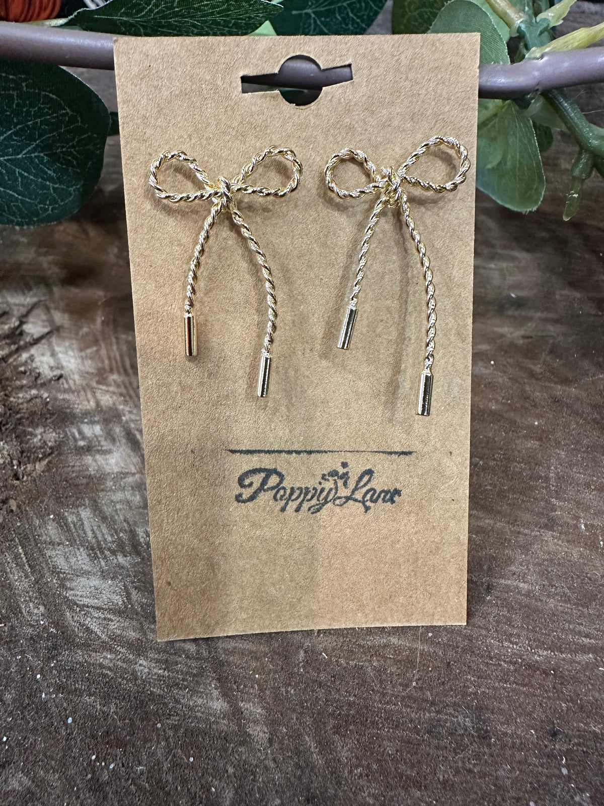 Twisted Bow Earrings ~ Gold