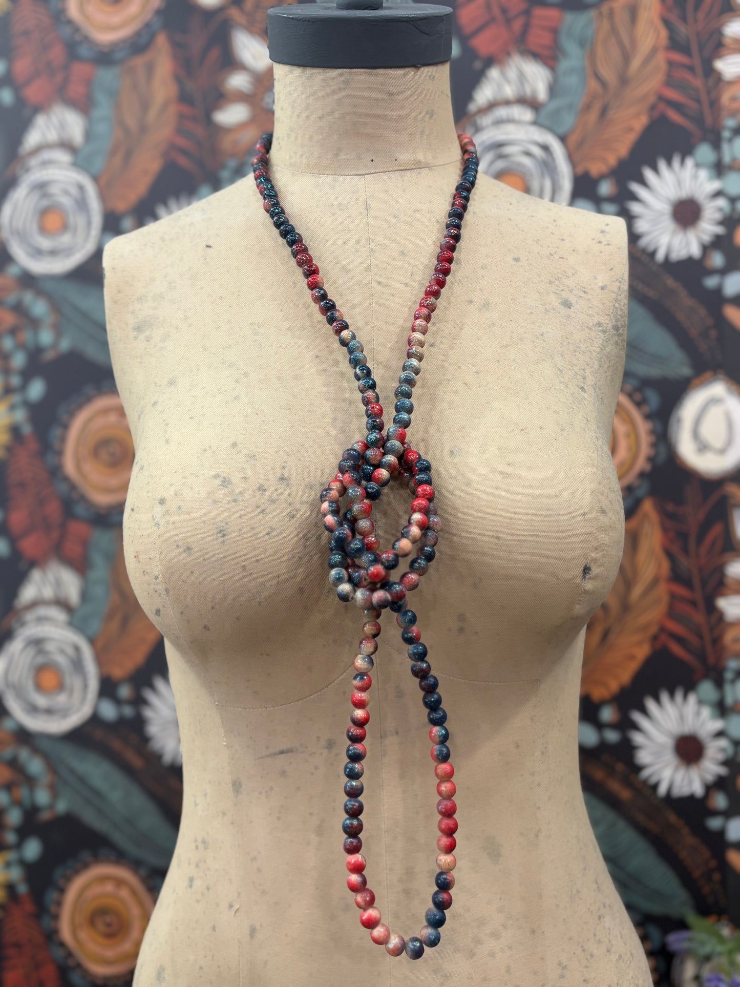 Star-Spangled Teakwood Necklace
