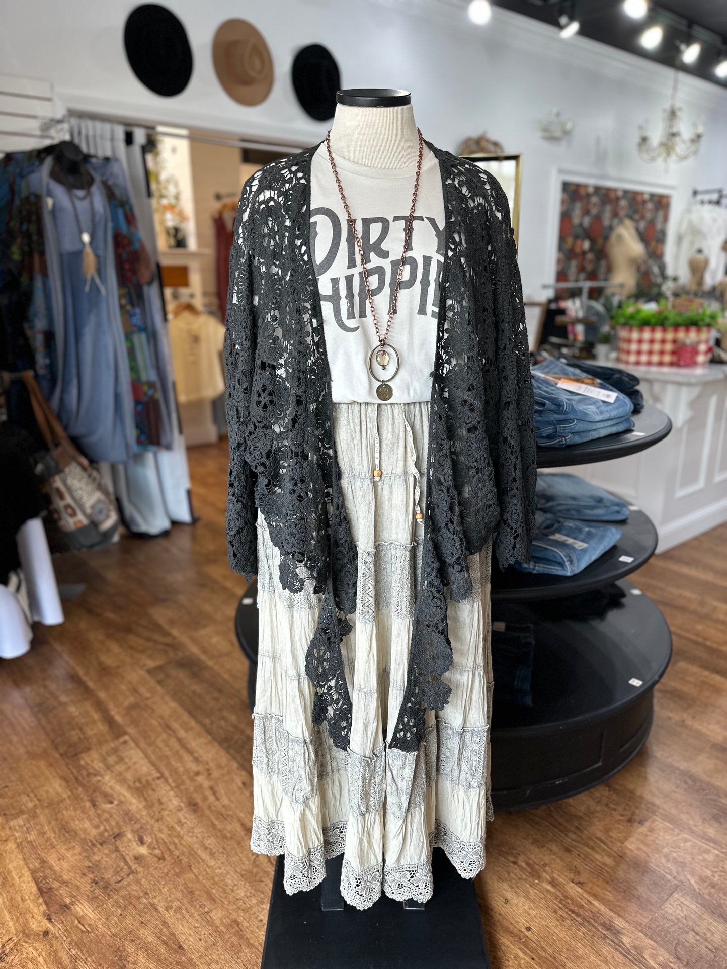 Afternoon Stroll Tiered Lace Skirt