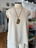Tour The Town Bonded Lace Top ~ Ivory