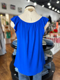 Put It To The Test Ruffle Tank ~ Royal Blue