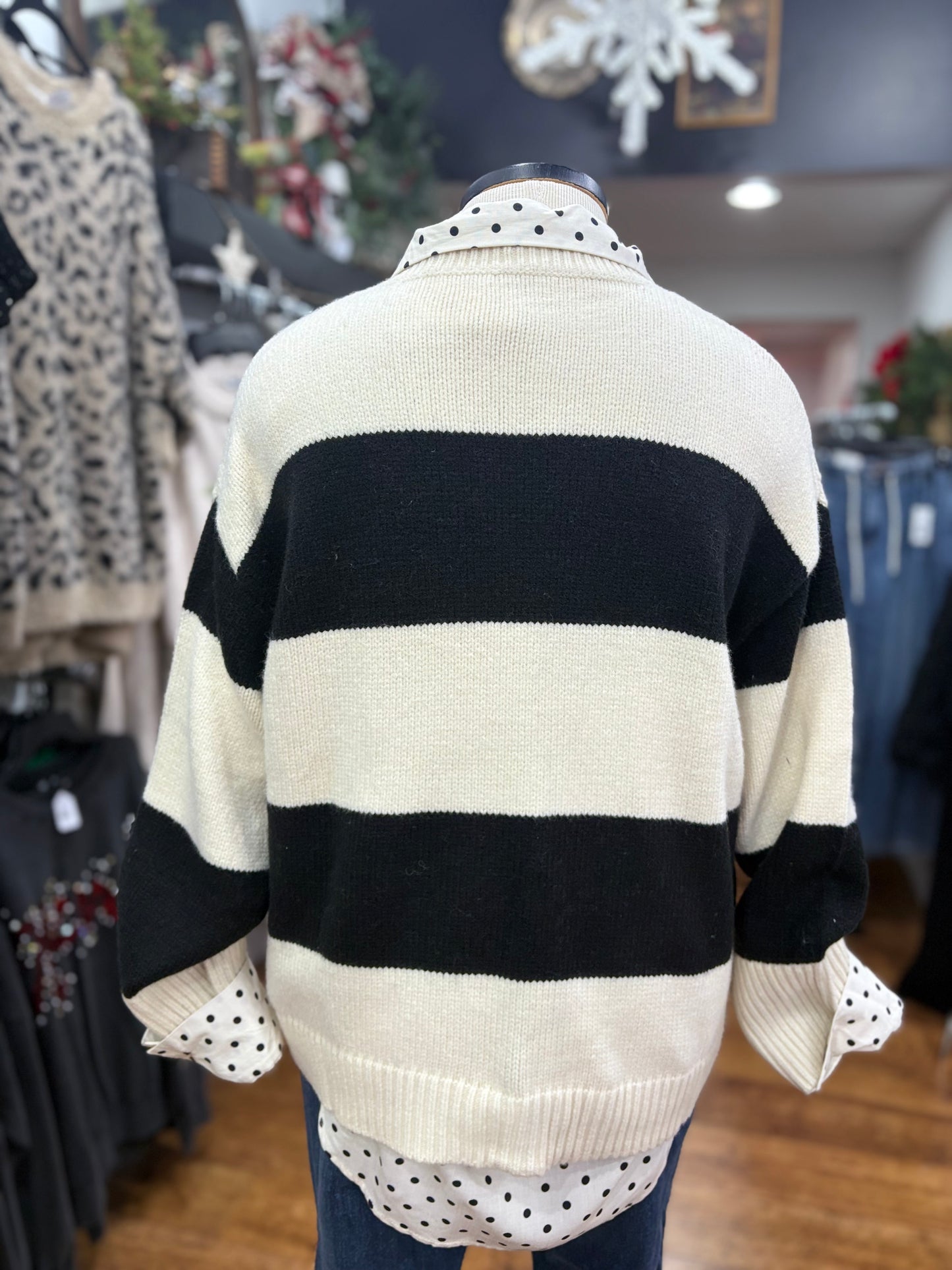 In The Middle Striped Pullover Sweater