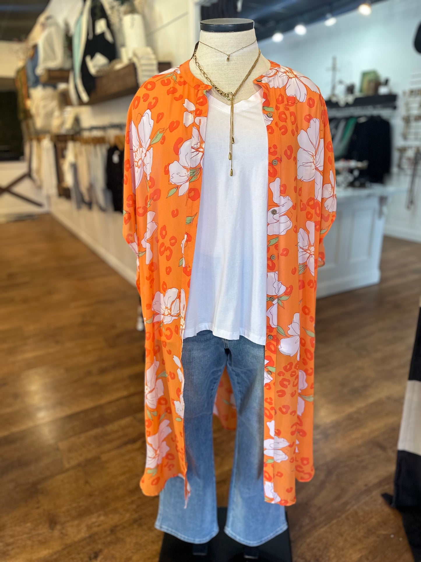 Hit The Coast Floral Print Duster