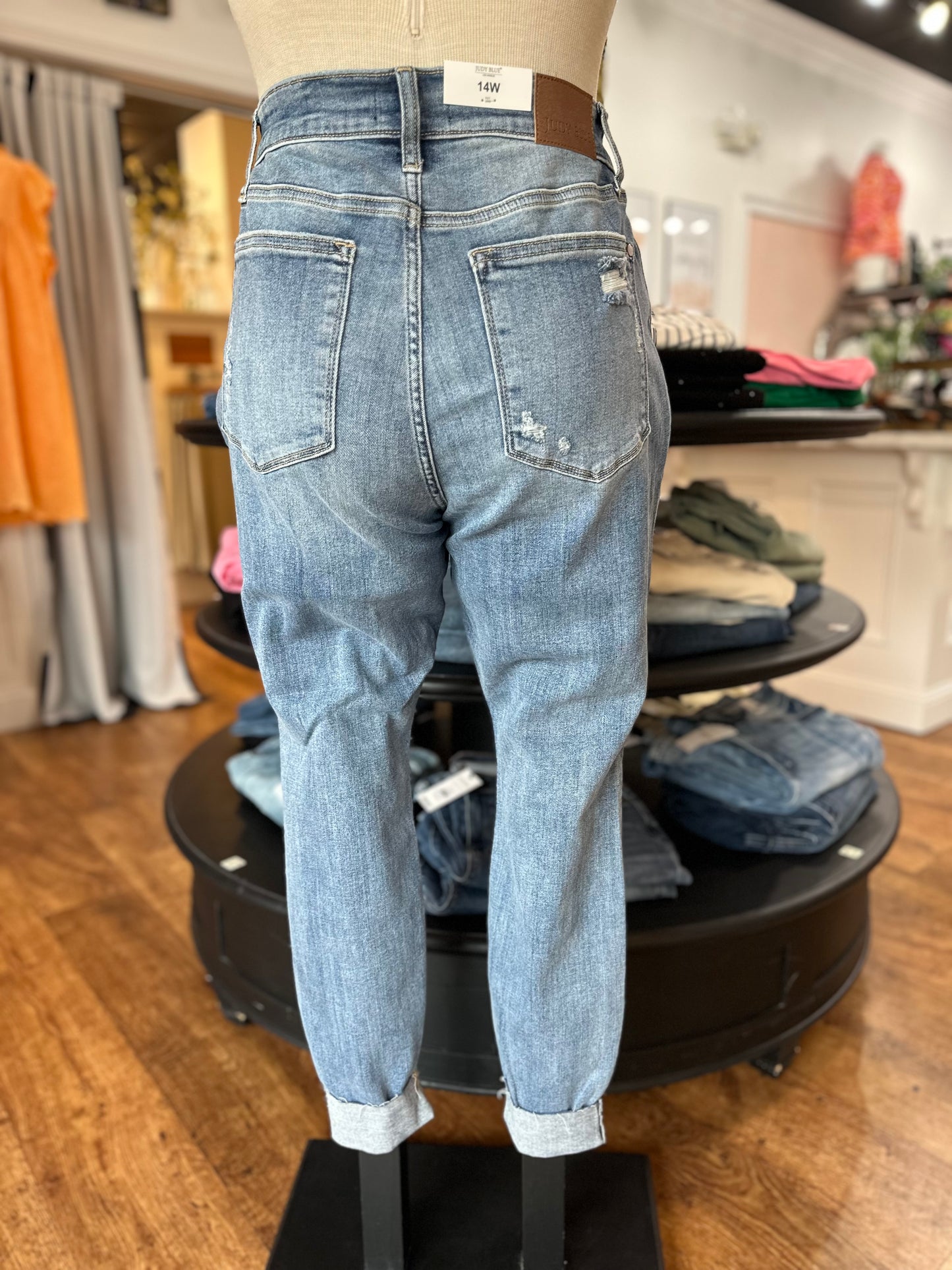 Judy Blue Midrise Destroyed & Cuffed Skinny Jean ~ MIKAYLA