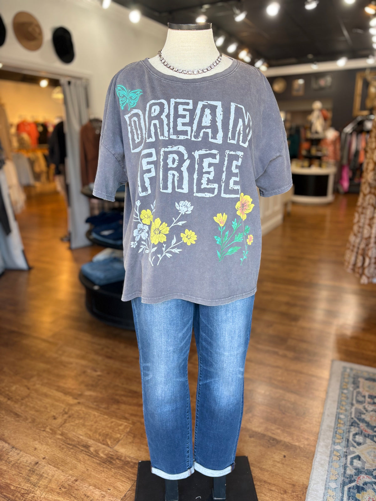 Dream Free Mineral Wash Graphic Tee