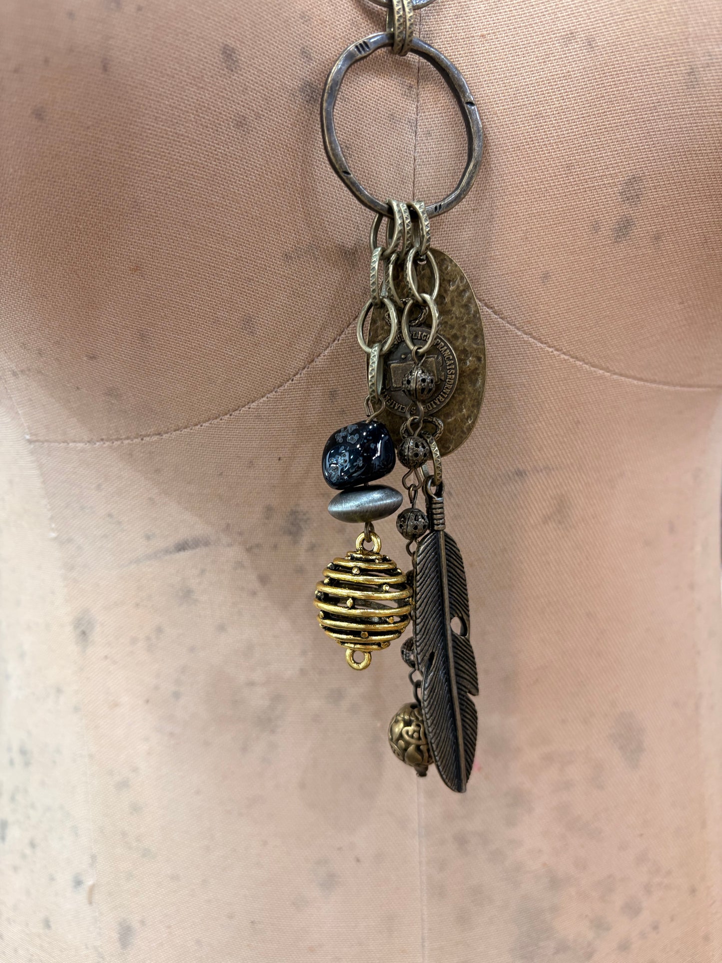 Desert Echo Charmed Necklace - Feather