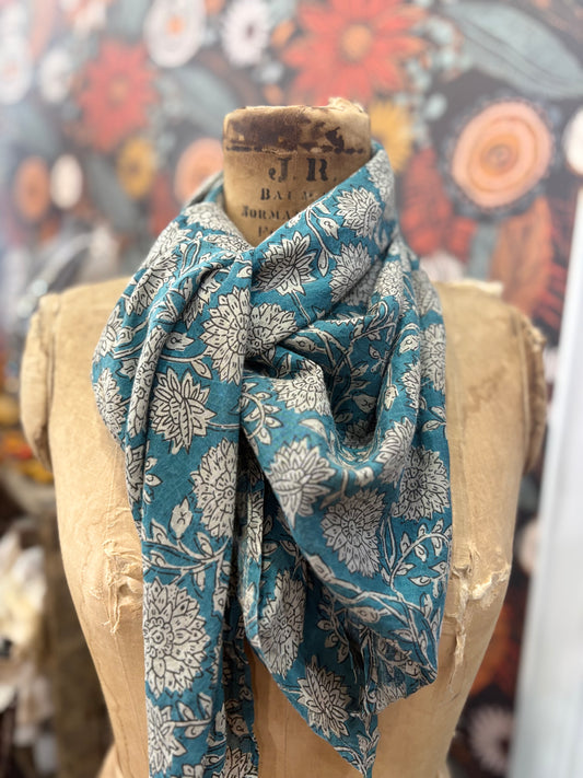 Gypsy Scarves ~ Teal Floral