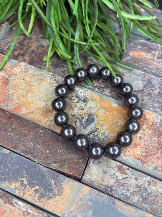 Wanderlust Within Gunmetal Beaded Bracelet (Large Beads)