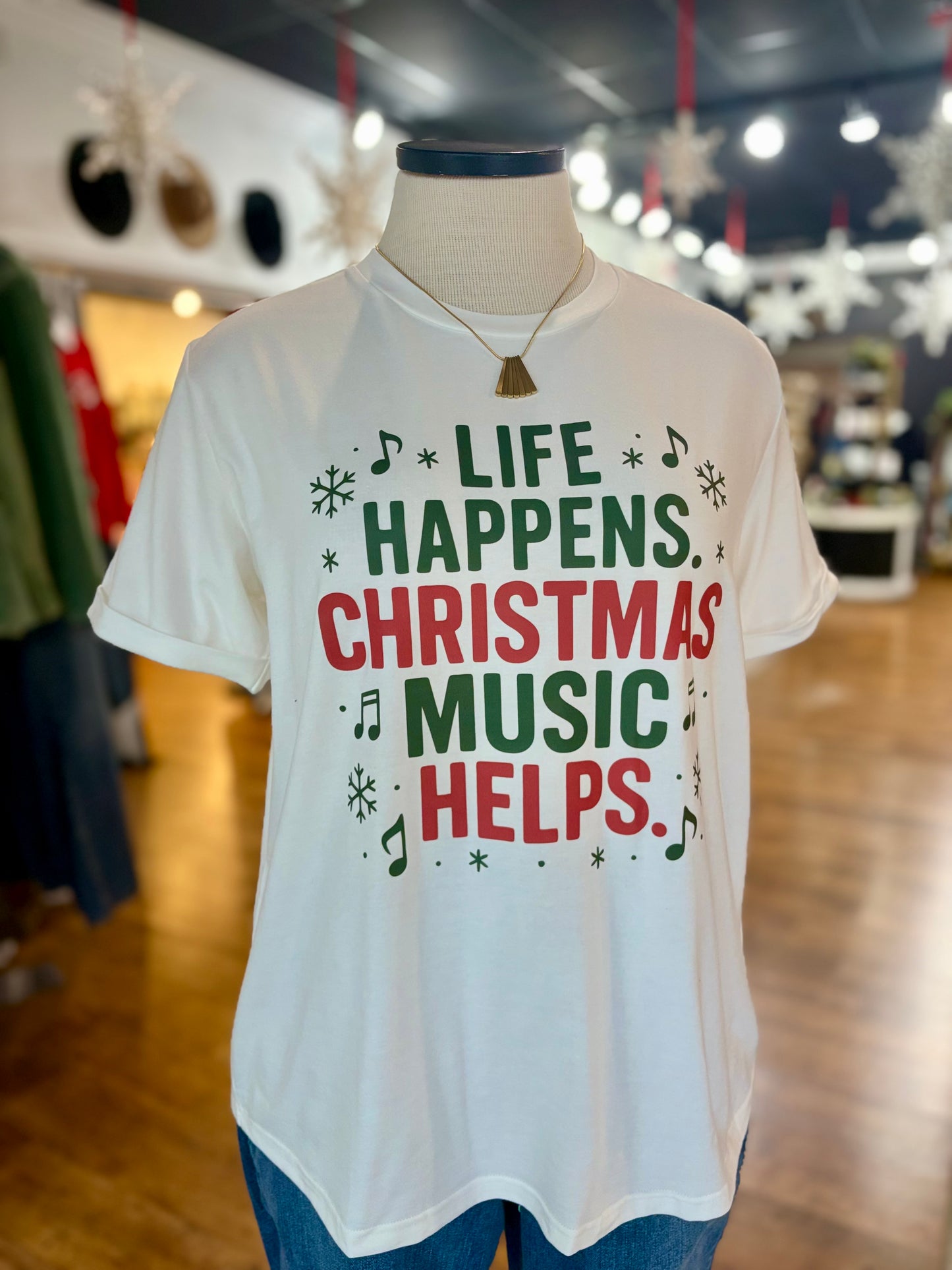 Life Happens Christmas Graphic Tee