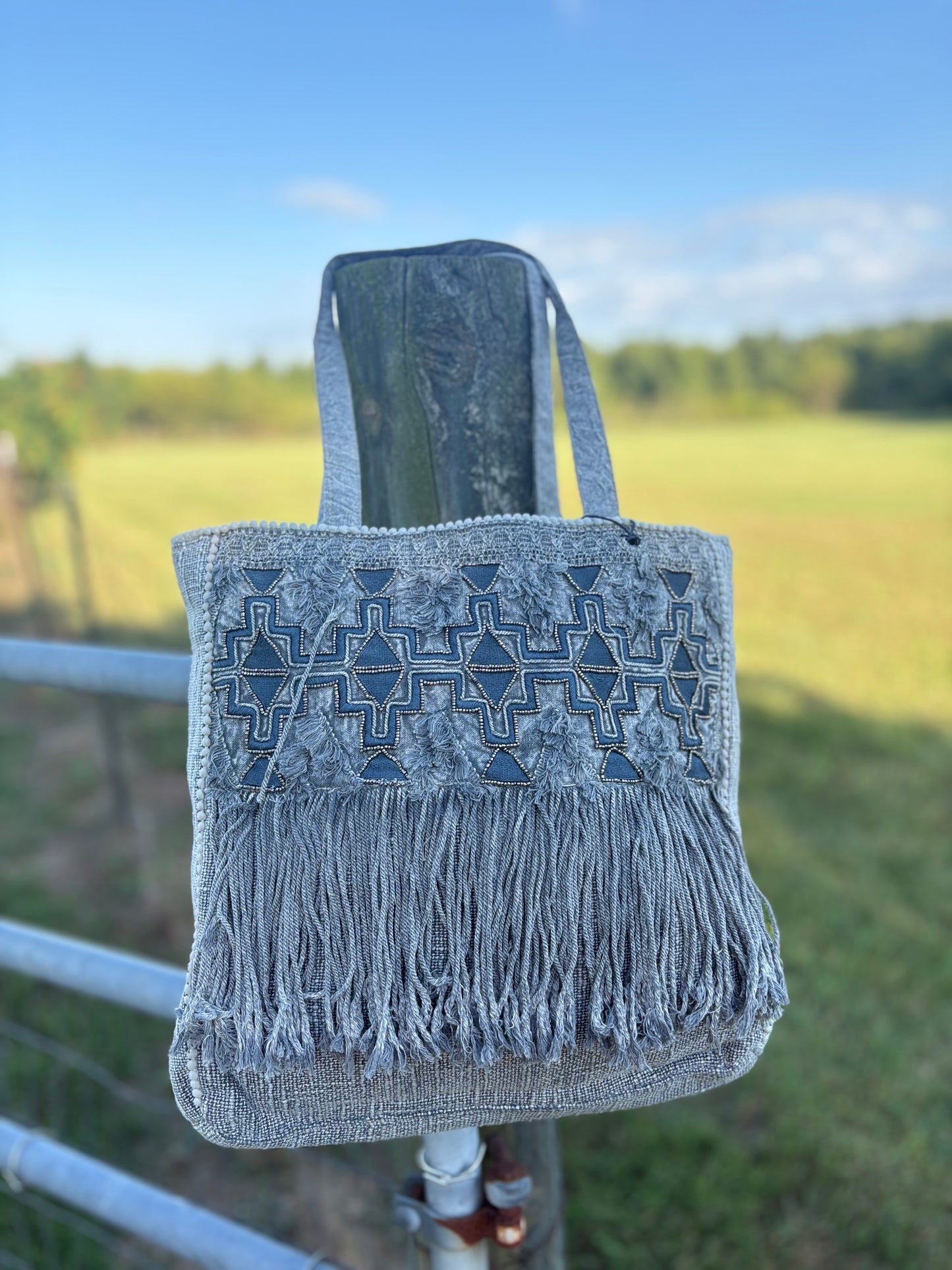 Myra Smoky Mountain Fringe Tote Bag