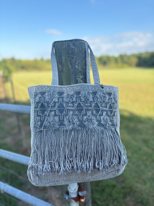Myra Smoky Mountain Fringe Tote Bag