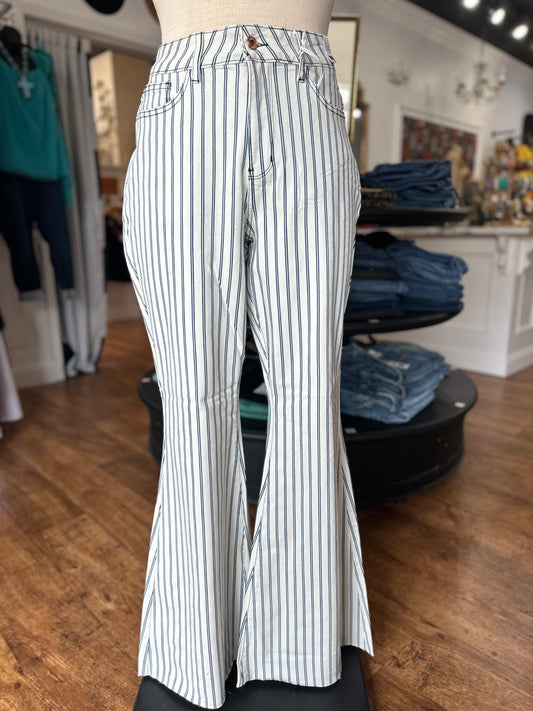 Judy Blue High Waist Pin Stripe Flare Jean ~ REBEL