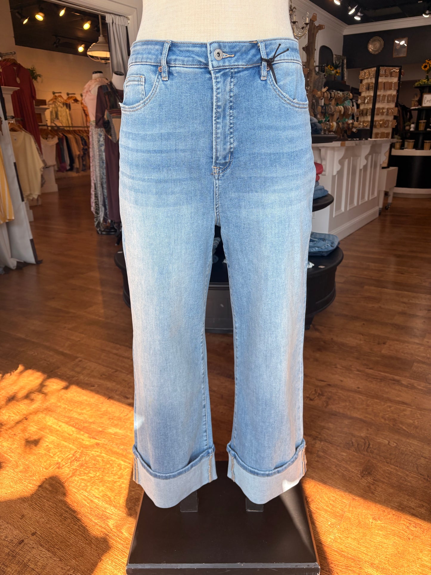Super High Waist Wide Leg With Cuff Jean ~ RAMONA