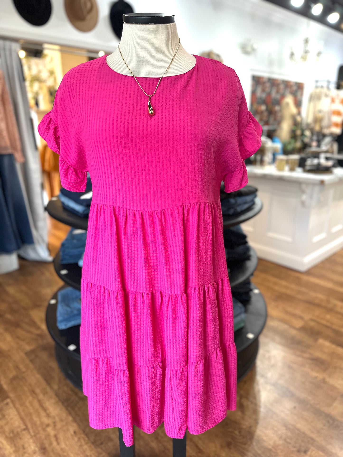 Spring Stroll Ruffle Sleeve Dress