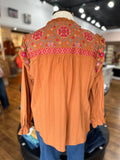 All The Info We Need Embroidered Top ~ Rust