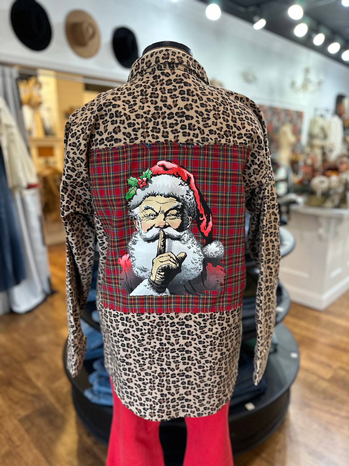 I Believe Santa Leopard Flannel Duster