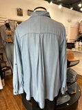 Secret Message Chambray Button Up Top