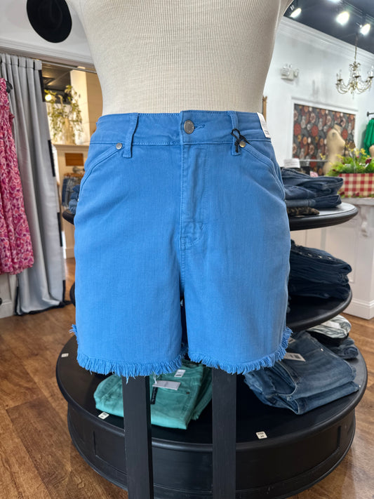 Judy Blue Mid Rise Fray Hem Shorts ~ URSULA