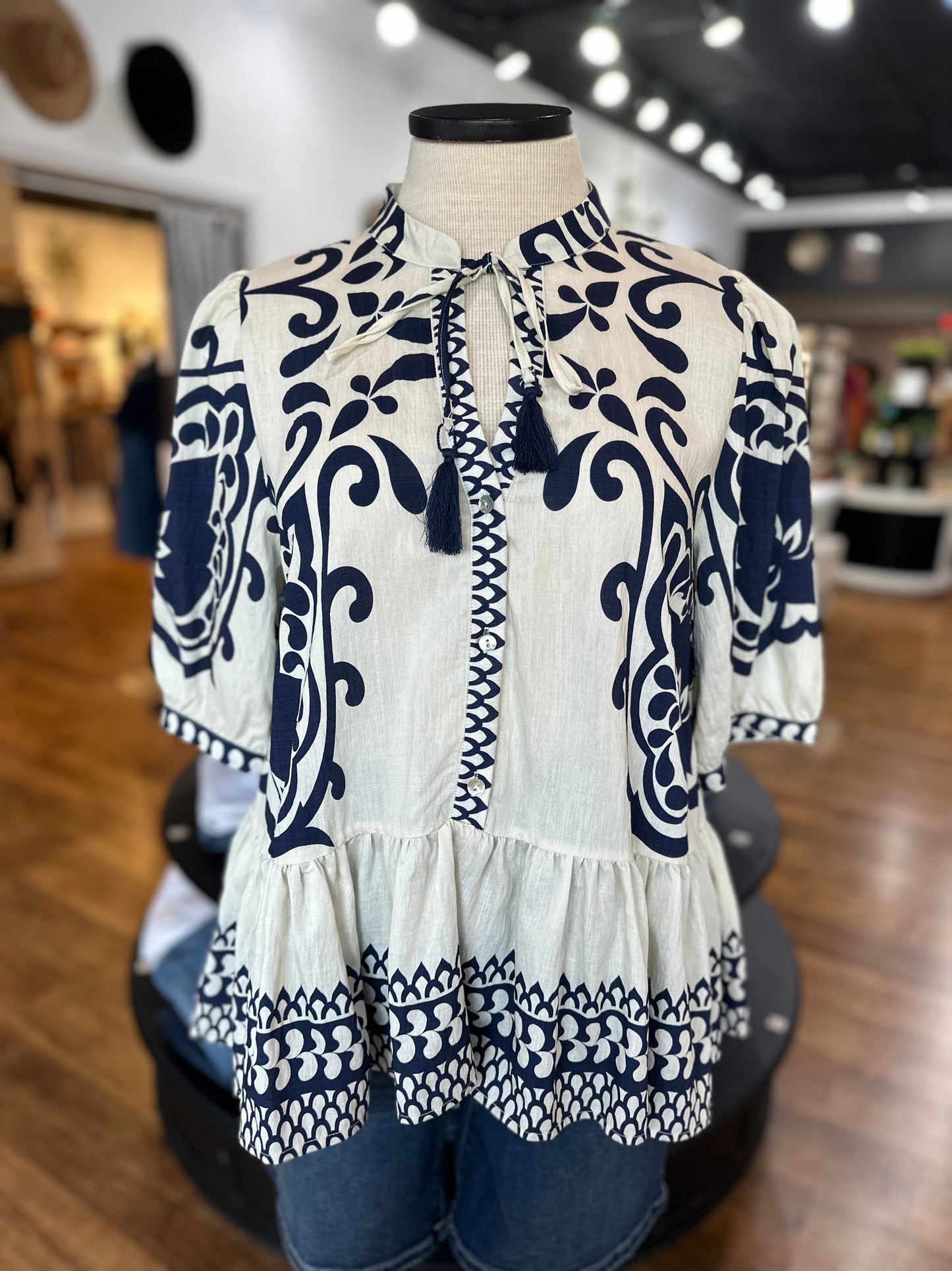 Inspiring Sights Tassel Tie Top