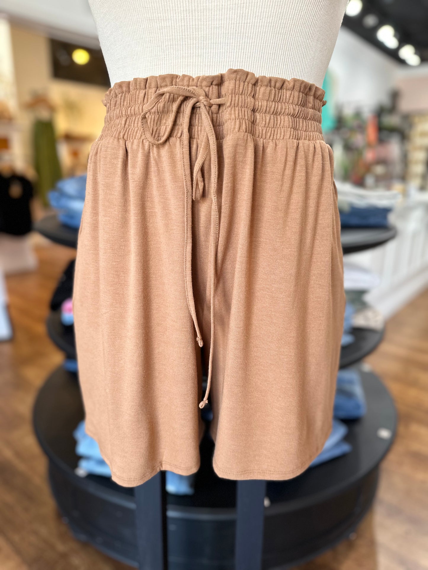 Take A Holiday Shorts ~ Deep Camel