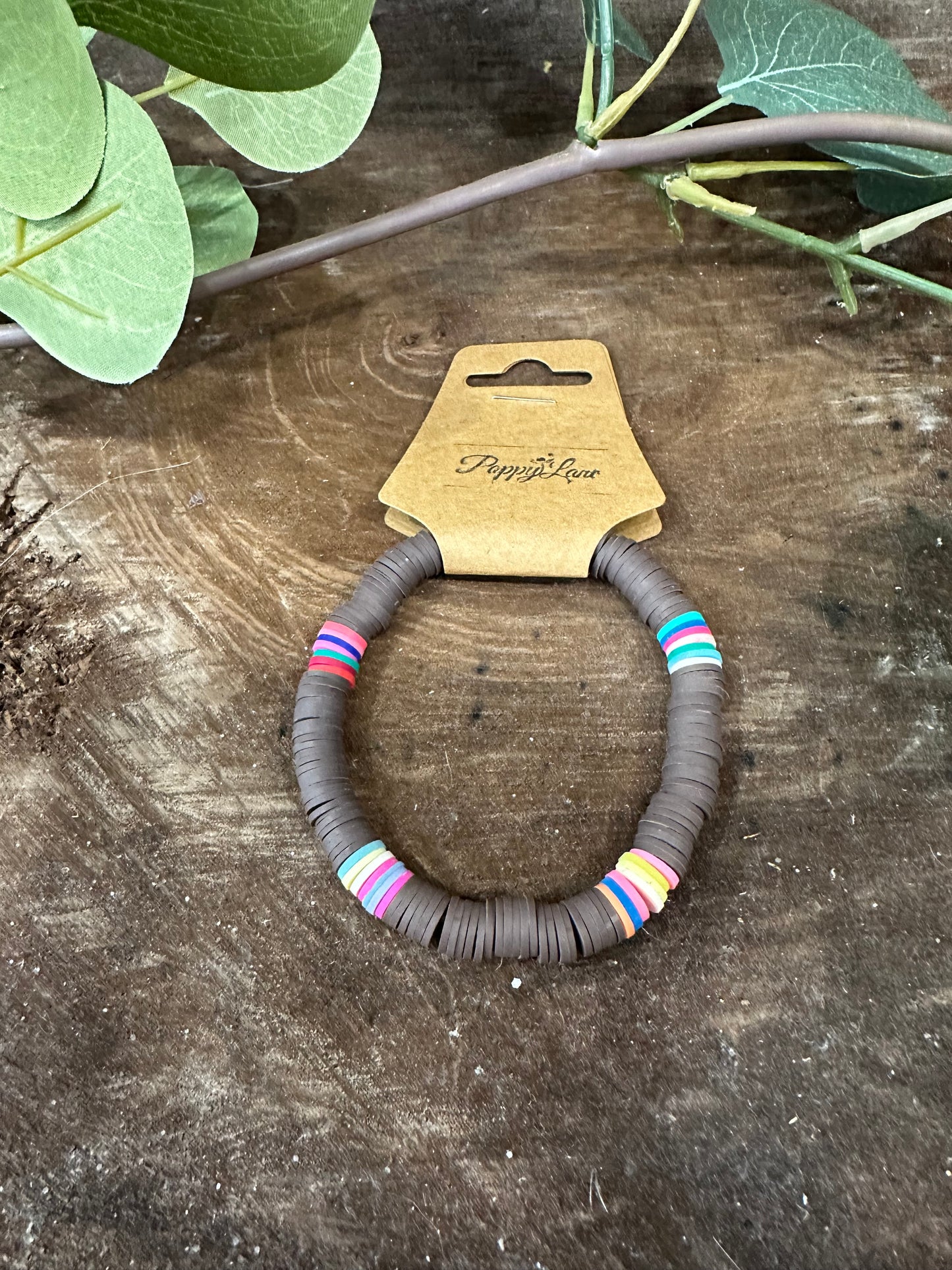 Pop Disc Bracelet ~ Chocolate Brown Multi