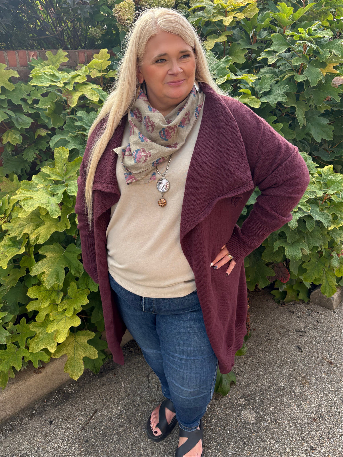 Like No Other Long Cardigan ~ Raisin