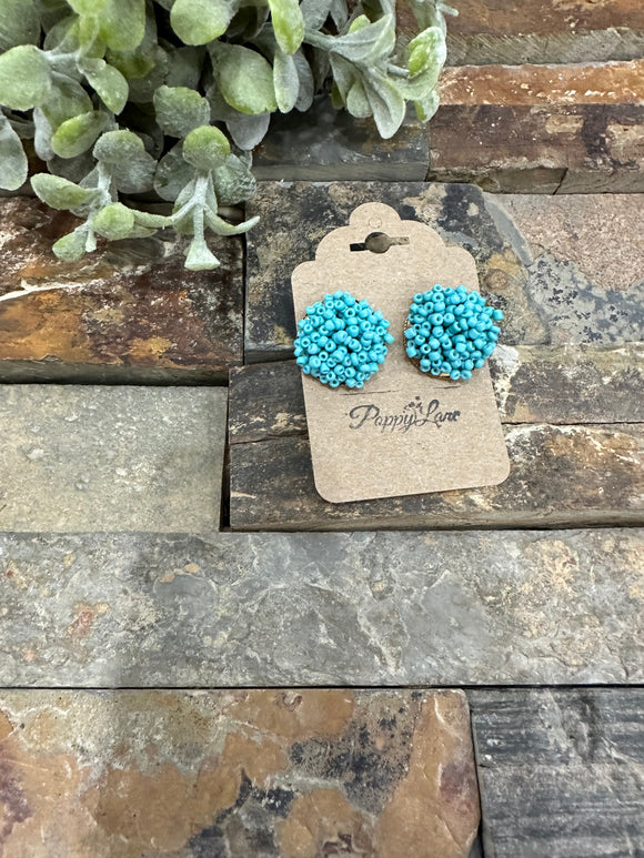 Throw The Confetti Stud Earrings ~ Turquoise