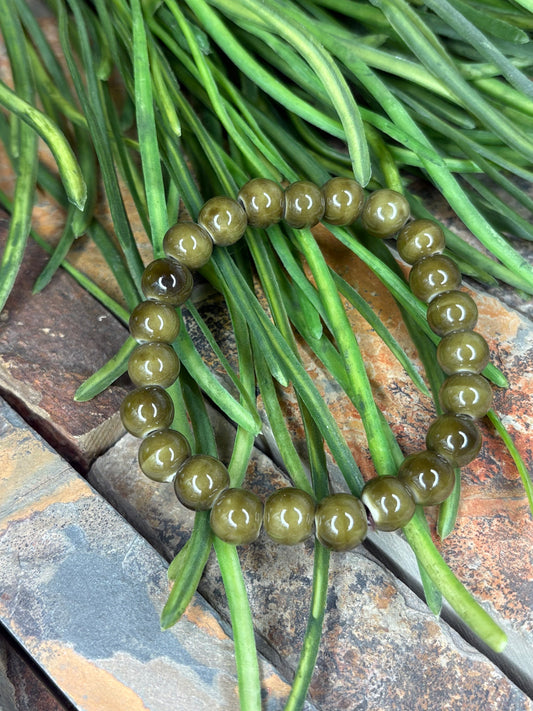 In My Element Beaded Bracelet ~ Olive