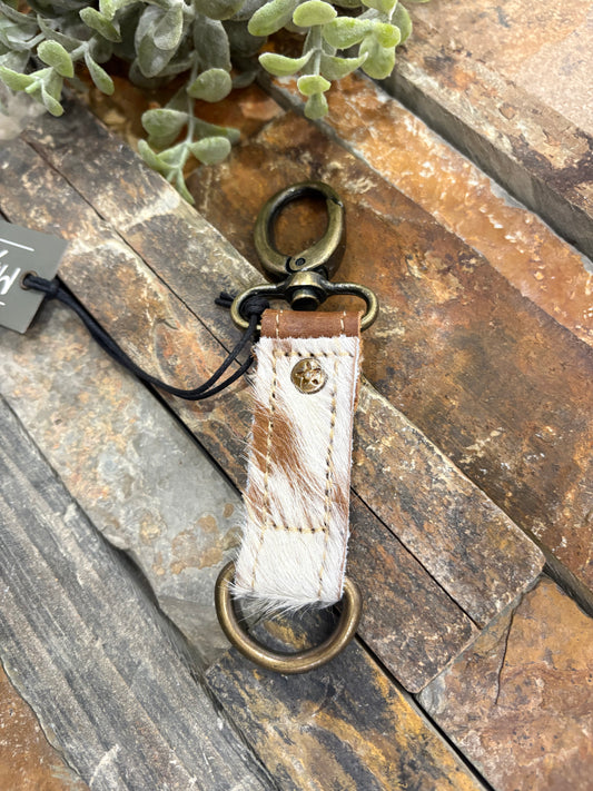 Myra Brown & White Key Fob