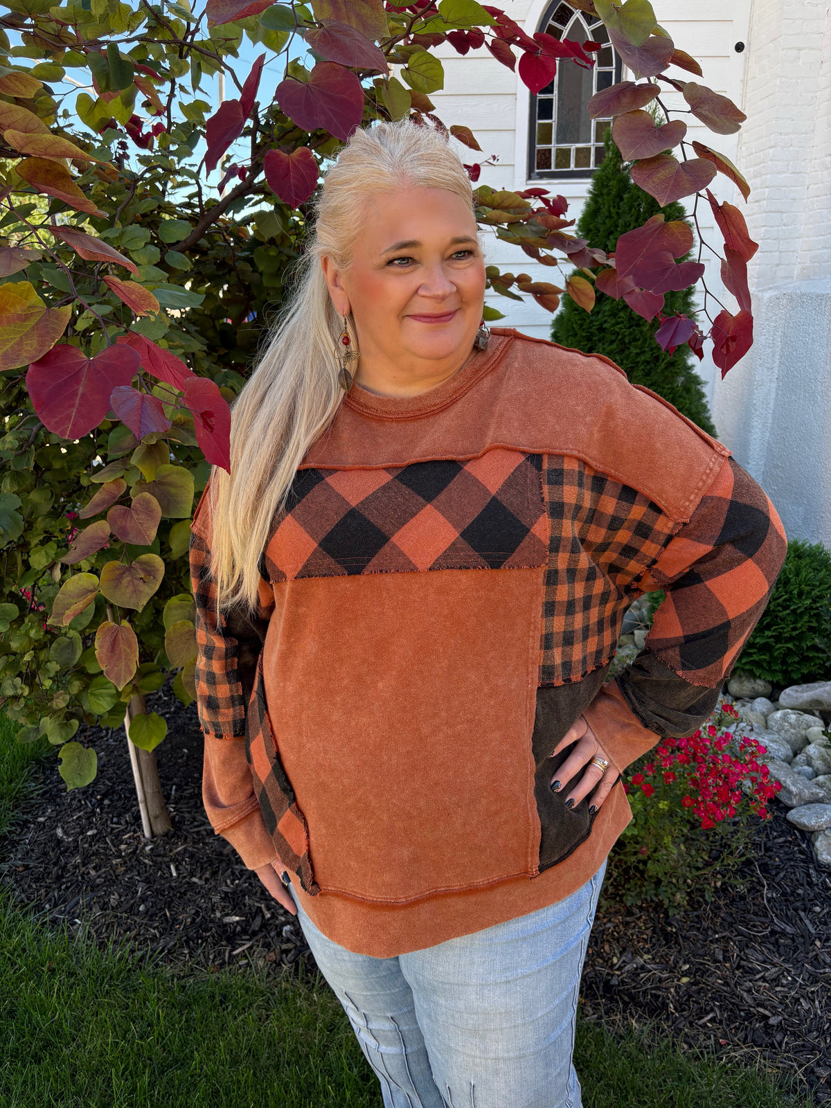 With A Purpose Plaid Sweatshirt