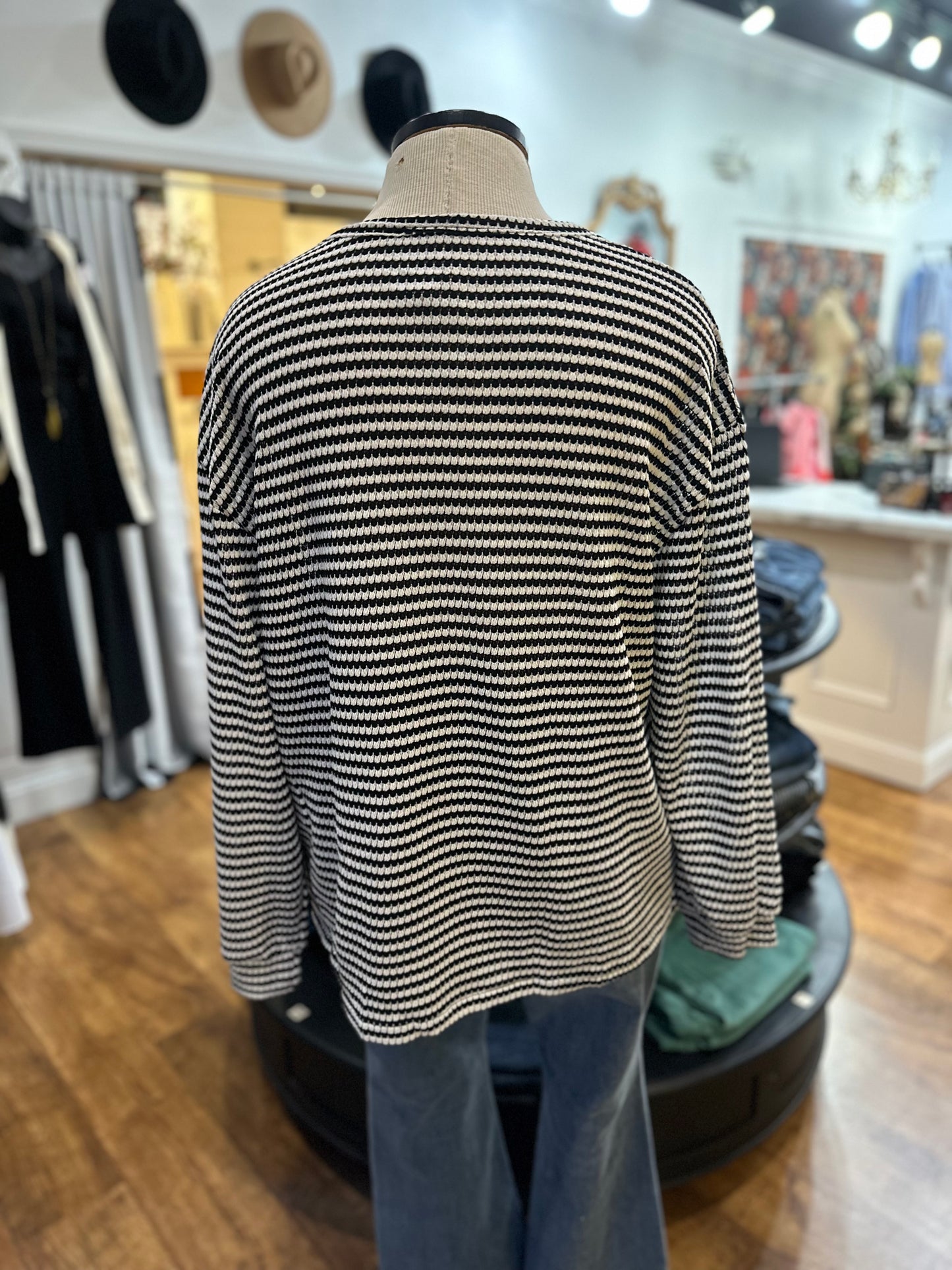 As Promised Striped Long Sleeve Top