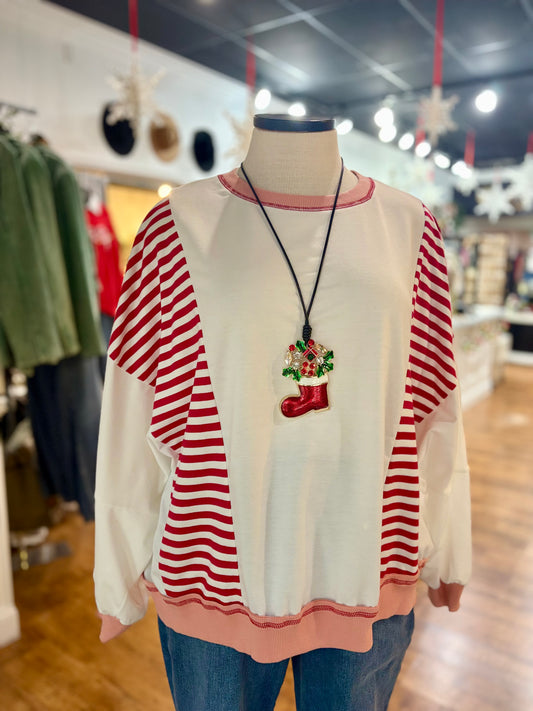 Adore You Color Block Striped Pullover