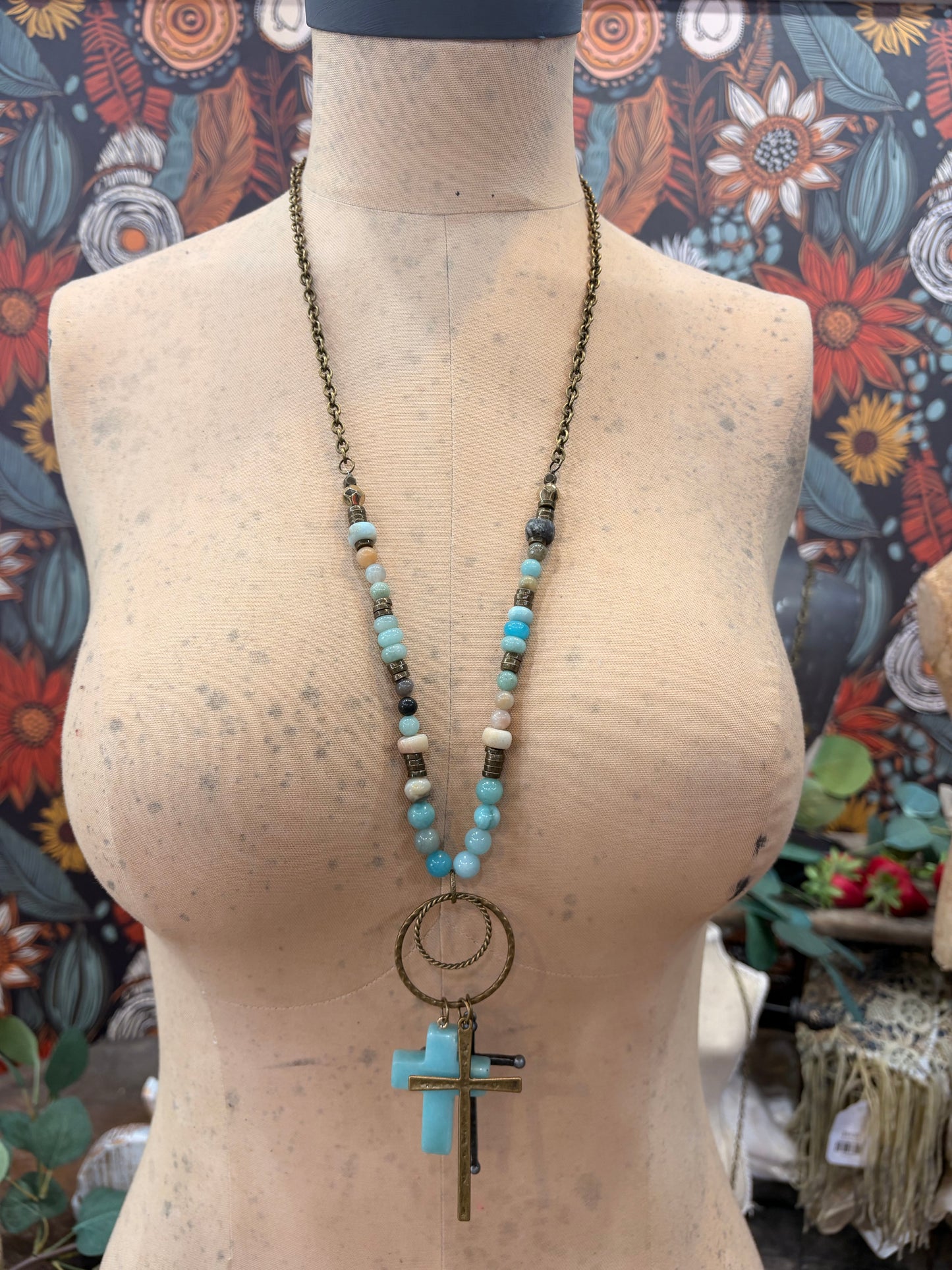 Blessed Journey Bohemian Cross Charm Necklace