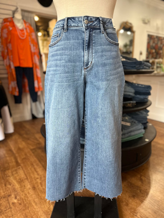 Judy Blue High Waist Wide Crop Raw Hemline ~ LUCIA