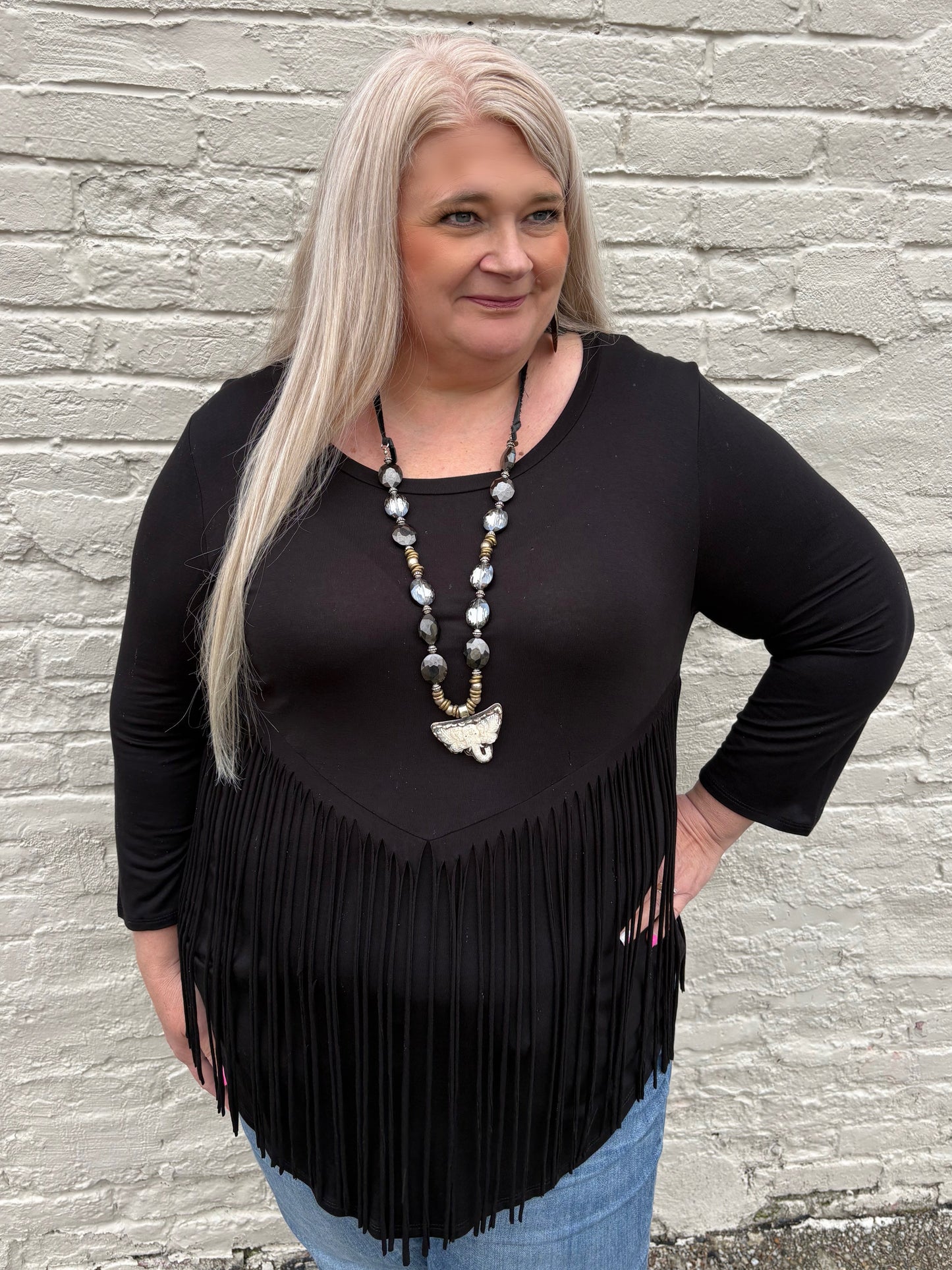 Here For The Ride Fringe Top