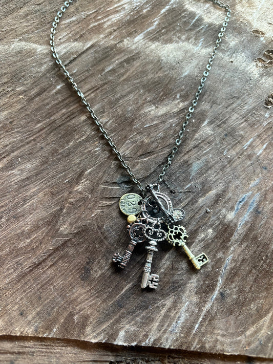 Tell On You Key Cluster Necklace