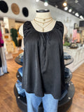 Stylish Vibes Satin Tank ~ Black