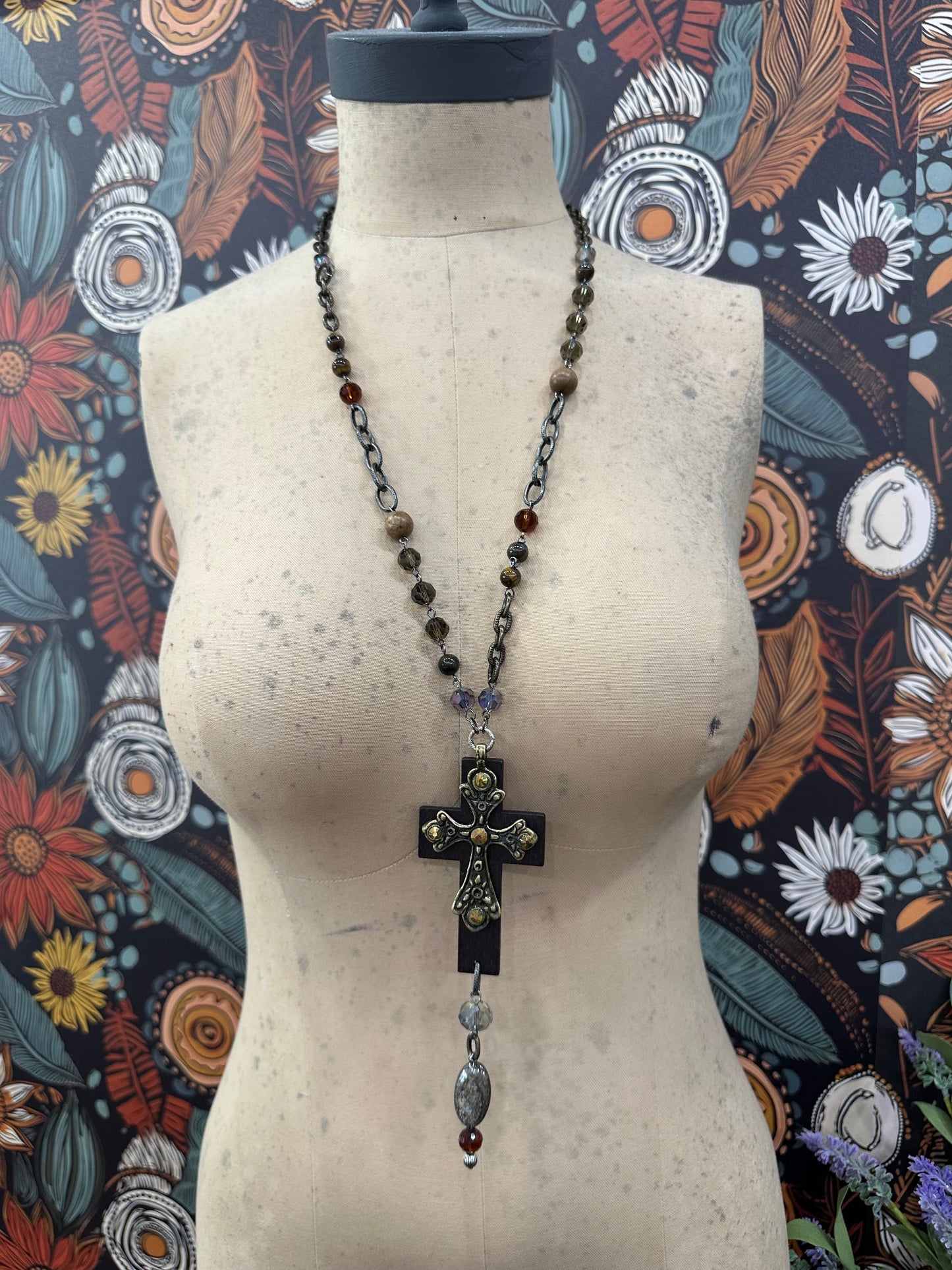 Top Of The Charts Cross Pendant Necklace