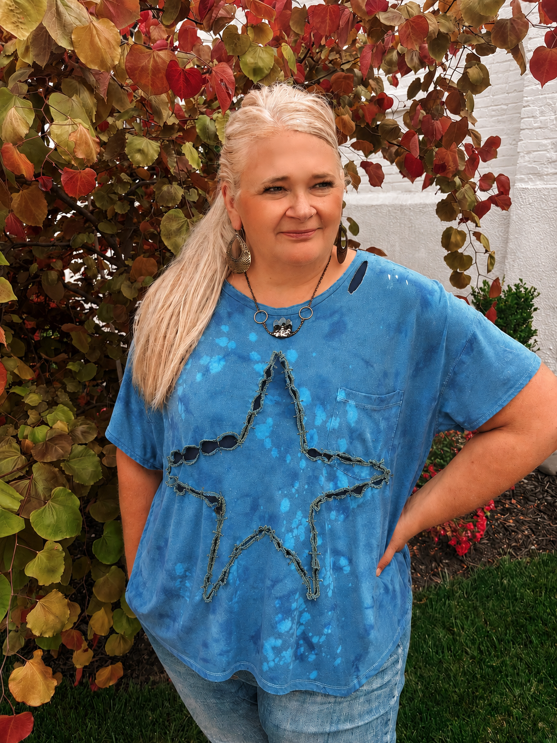 Jaded Gypsy Out of Touch Tee - Dark Teal Star