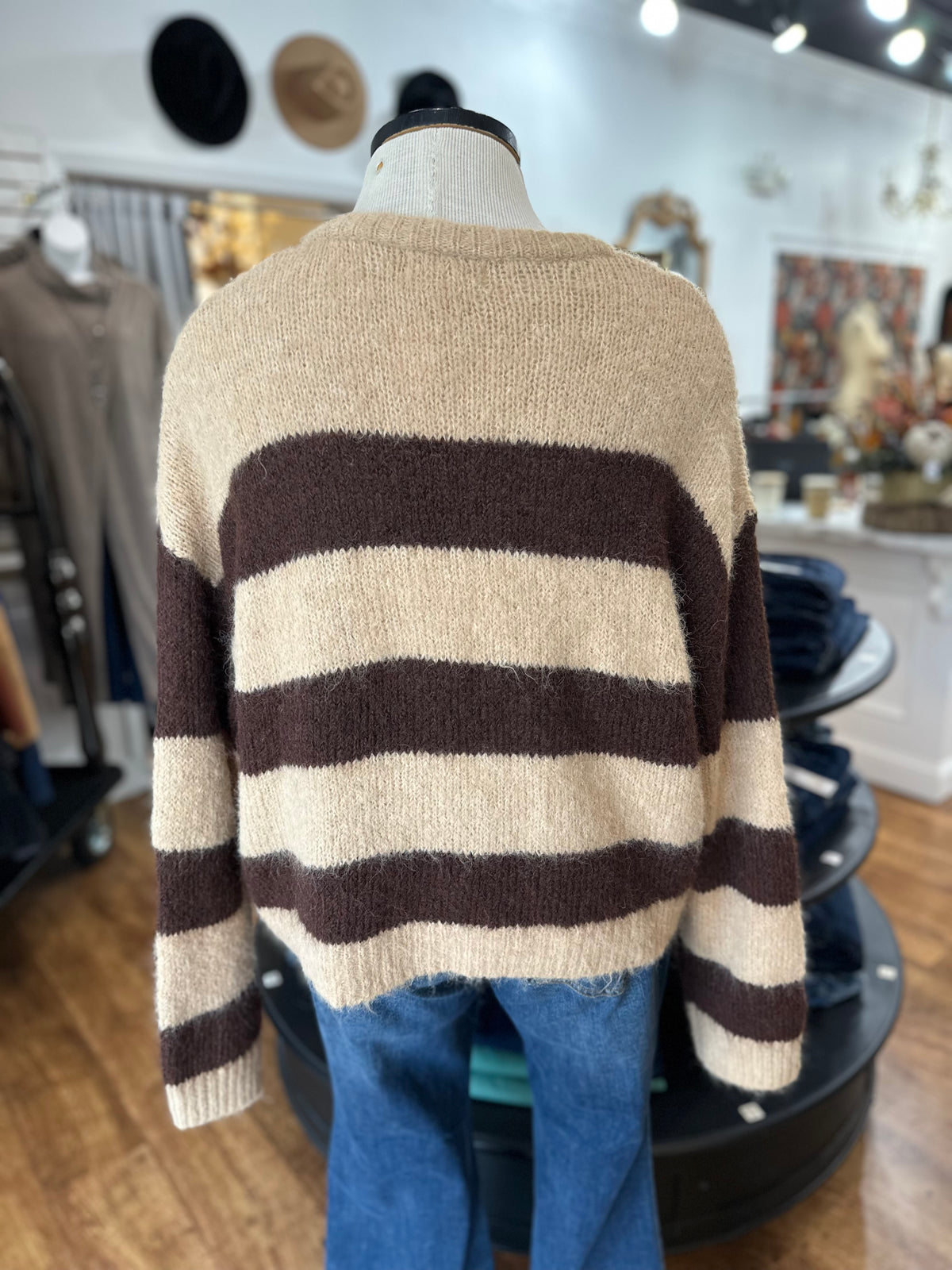 Keep It Straight Striped Cardigan