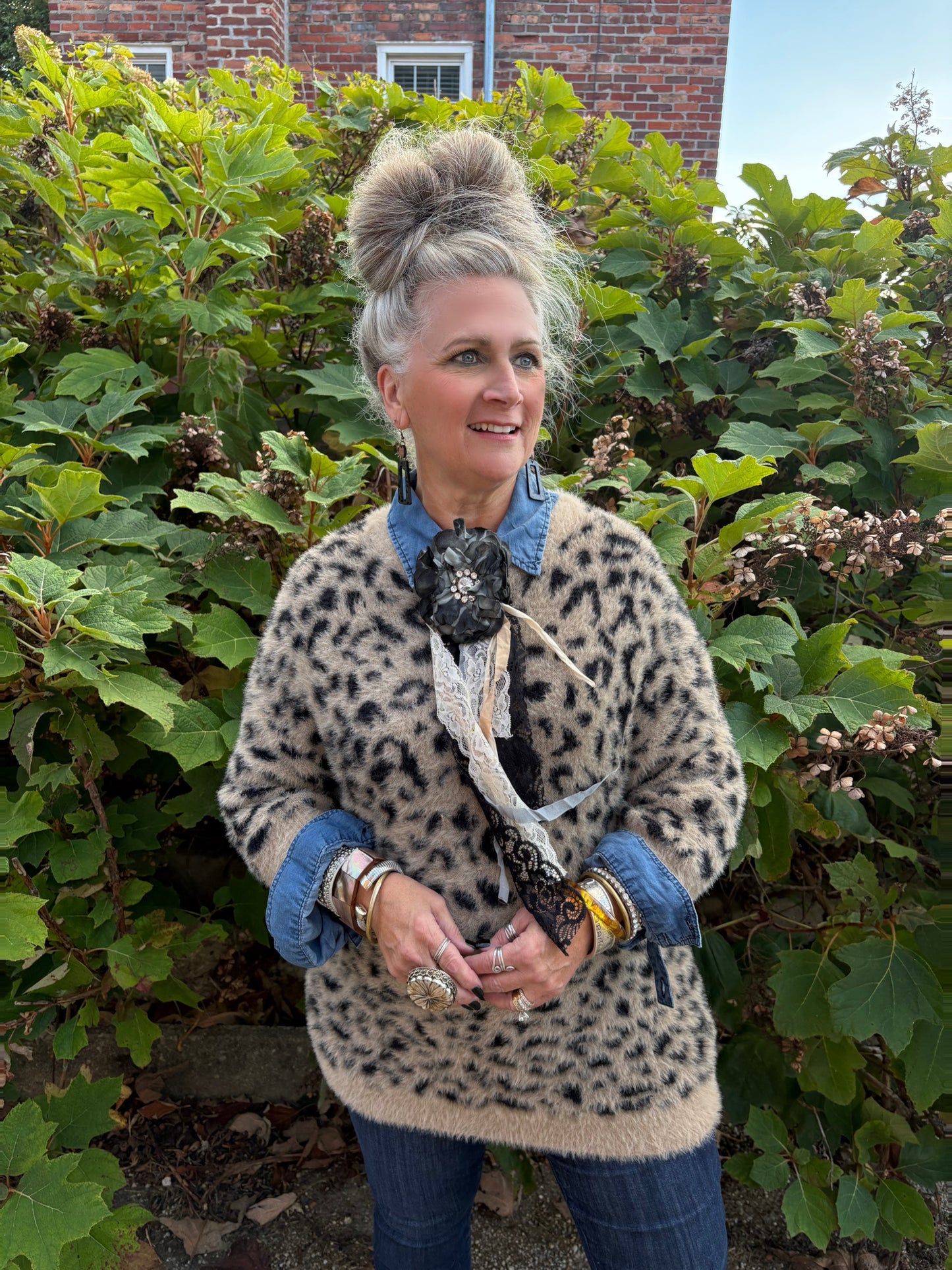 Fierce As Night Animal Print Sweater