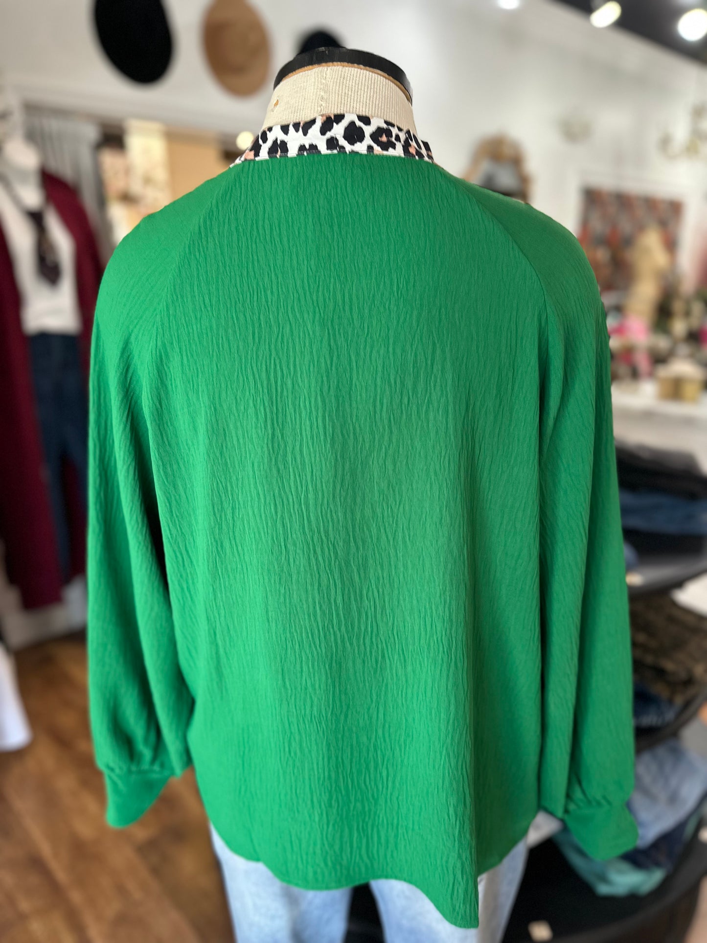 Stay Wild Leopard Trim Top